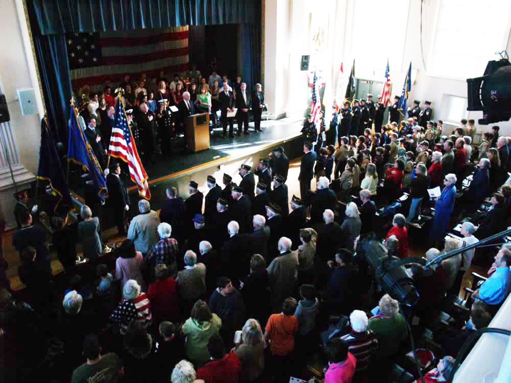 Bugler plays Retreat